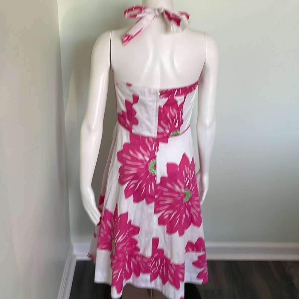 Lily Pulitzer White Pink Floral Halter Dress - Picture 4 of 7